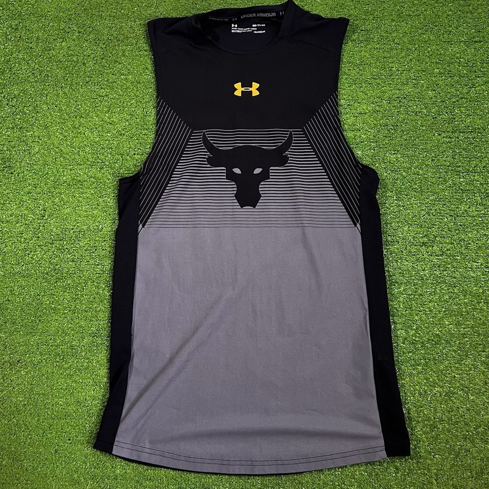 Under Armour Project Rock Training Shirt SM Fitted UA Bull Logo Sleeveless
